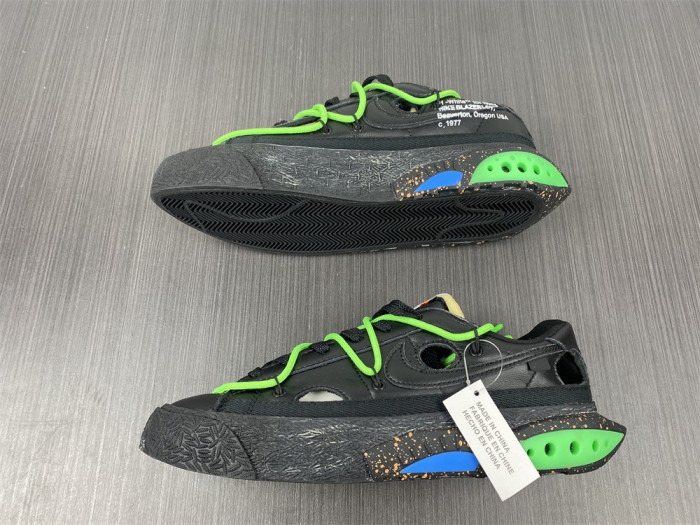 Off-White x Nike Blazer Low "Black / Green" DH7863-001 - CCSHOES