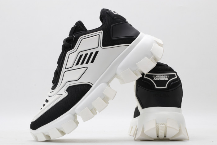 PRAD CLOUDBUST THUNDER KNIT WHITE AND BLACK - CCSHOES