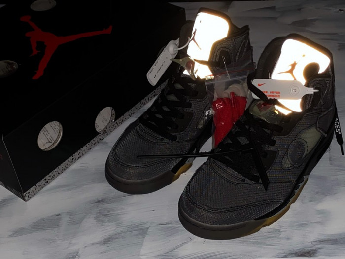 Off-White x Air Jordan 5 Black CT8480-001 - CCSHOES