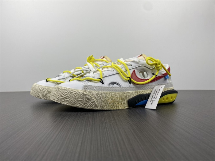 Off-White x Nike Blazer Low "White/University Red" DH7863-100 - CCSHOES