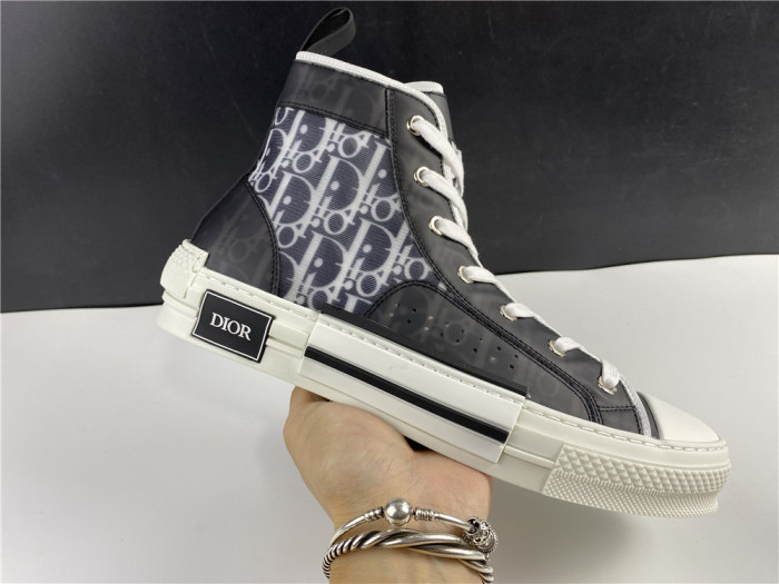 DR B23 High Top Oblique Sneaker Black & White - CCSHOES