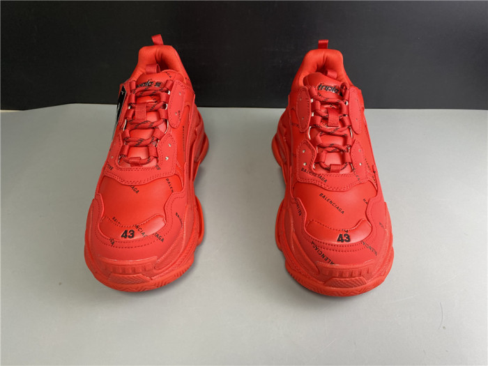 BLCG ALL OVER LOGO TRIPLE S SNEAKER RED 524039 W2FA1 7632 - CCSHOES