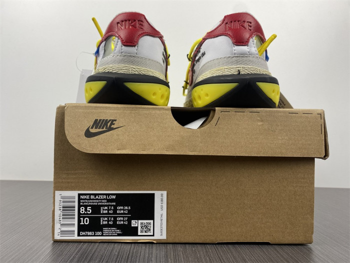 Off-White x Nike Blazer Low "White/University Red" DH7863-100 - CCSHOES