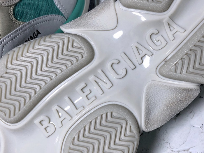 Balencaiga Triple S White Grey Turquoise (W) 524039 W09OH 3005 - CCSHOES