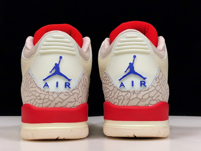 Air Jordan 3 Retro "CHARITY GAME" sail red mens 136064-140 - CCSHOES