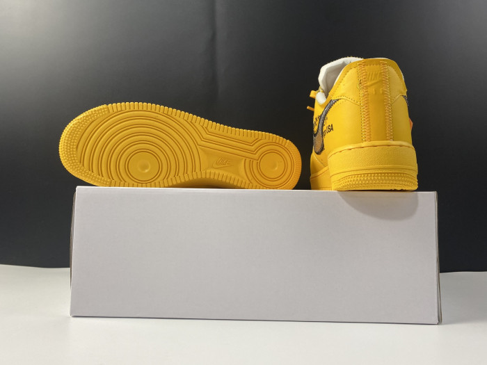 Nike Air Force 1 Low OFF-WHITE University Gold Metallic Silver DD1876-700 - CCSHOES