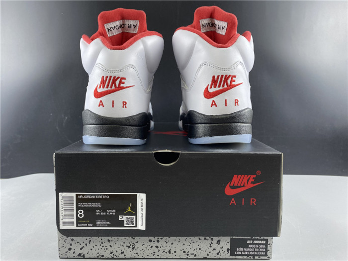 Air Jordan 5 Retro Fire Red Silver Tongue (2020) DA1911-102 - CCSHOES