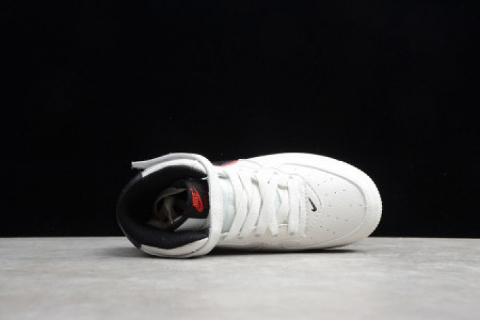 KIDS NIKE AIR FORCE 1 MID 07 WHITE BLACK RED 314197-101 - CCSHOES