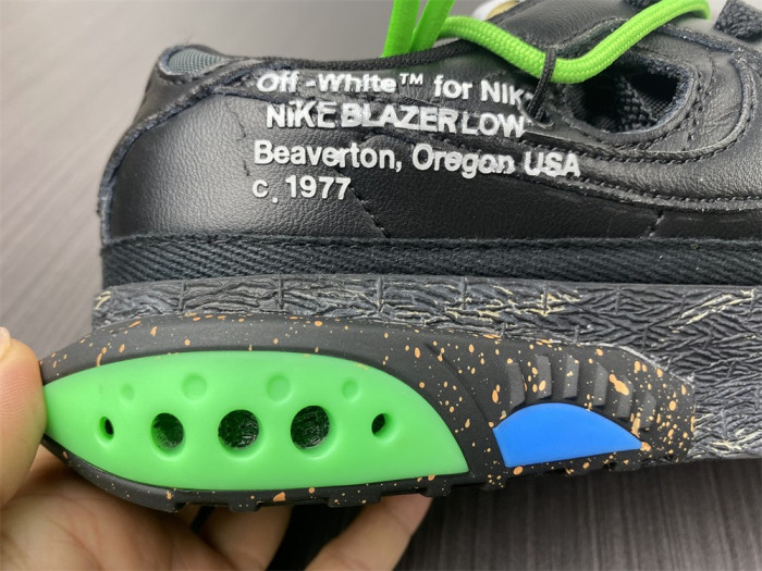 Off-White x Nike Blazer Low "Black / Green" DH7863-001 - CCSHOES