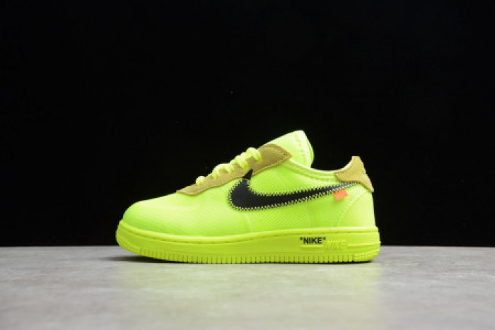 AIR FORCE 1 TD X OFF WHITE VOLT HYPER JADE CONE TODDLER BV0853-700 - CCSHOES