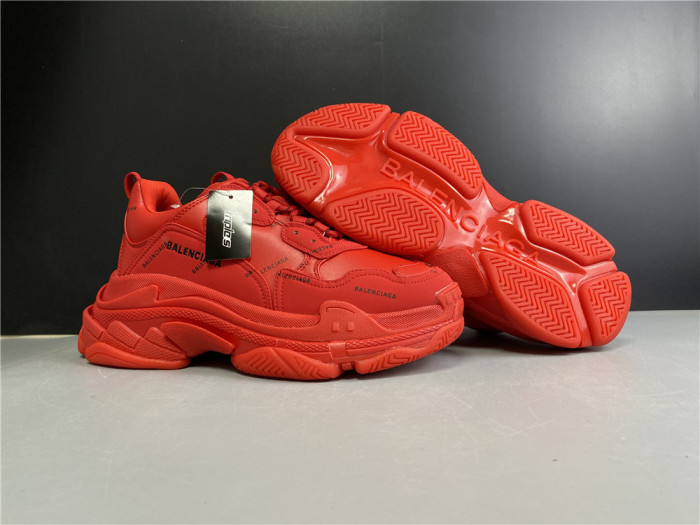 BLCG ALL OVER LOGO TRIPLE S SNEAKER RED 524039 W2FA1 7632 - CCSHOES