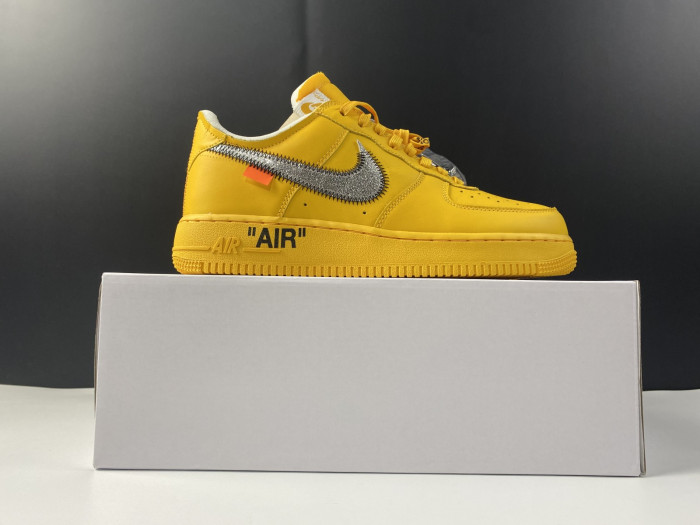 Nike Air Force 1 Low OFF-WHITE University Gold Metallic Silver DD1876-700 - CCSHOES