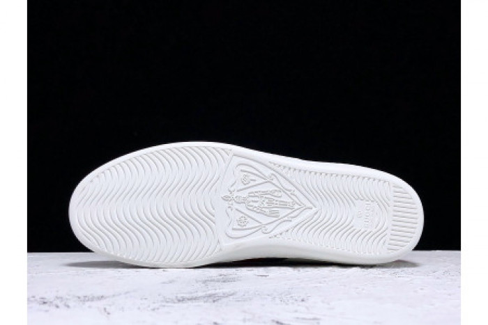 GUCC ACE EMBROIDERED LOW-TOP SNEAKER WHITE WITH BEE - CCSHOES