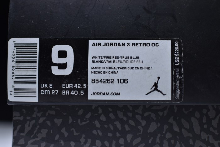 Air Jordan 3 Retro True Blue Nike Air First Look 854262-106 - CCSHOES