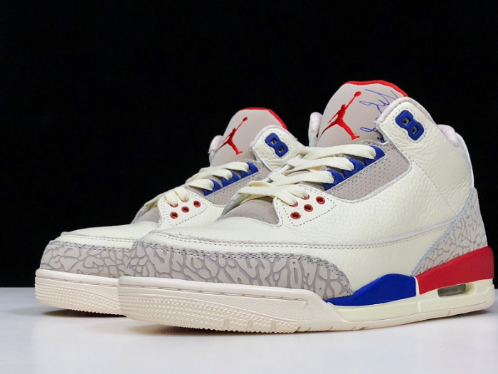 Air Jordan 3 Retro "CHARITY GAME" sail red mens 136064-140 - CCSHOES