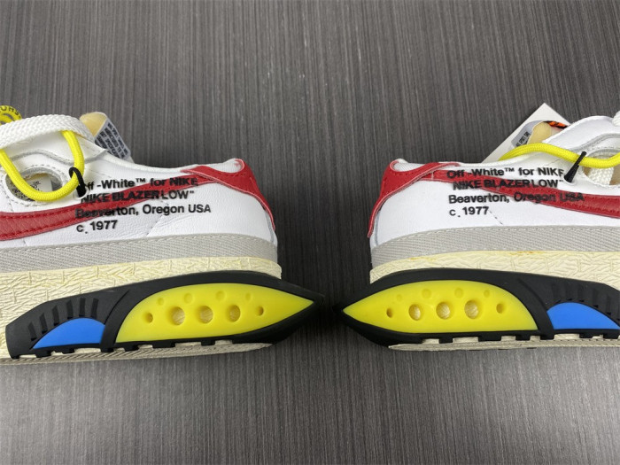 Off-White x Nike Blazer Low "White/University Red" DH7863-100 - CCSHOES