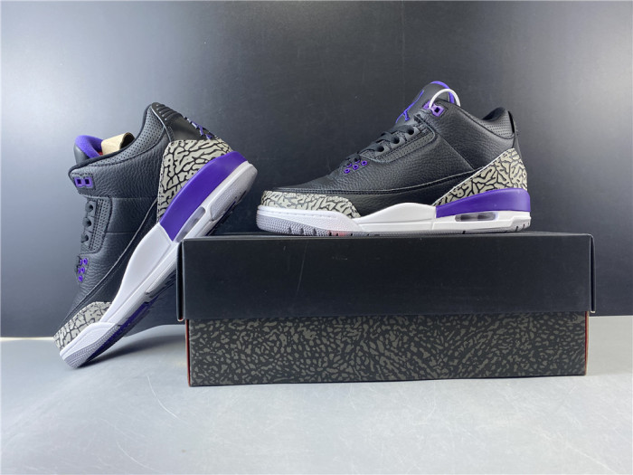 Air Jordan 3 Retro Black Court Purple CT8532-050 - CCSHOES