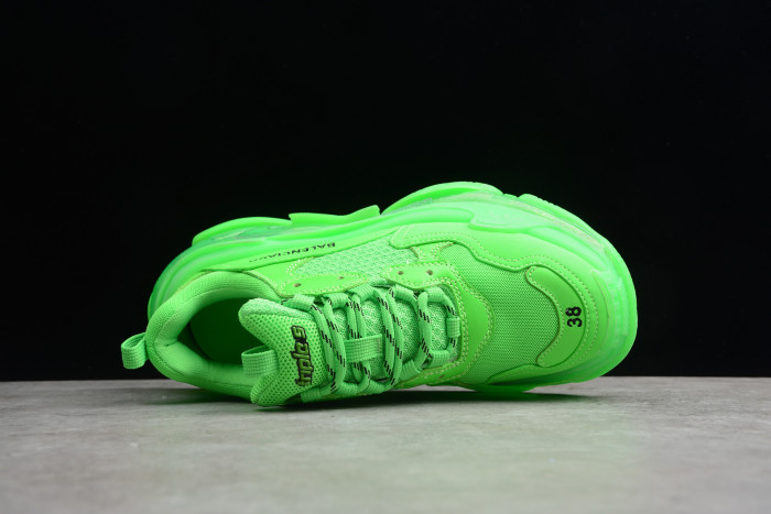 BLCG Triple S Neon Green Clear Sole 544351 W09OL 3801 - CCSHOES