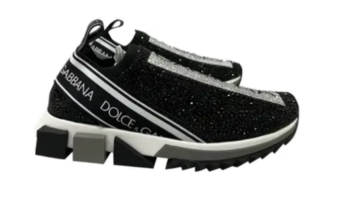 Dolce & Gabbana Sorrento rhinestone-embellished sneakers - Black - CCSHOES