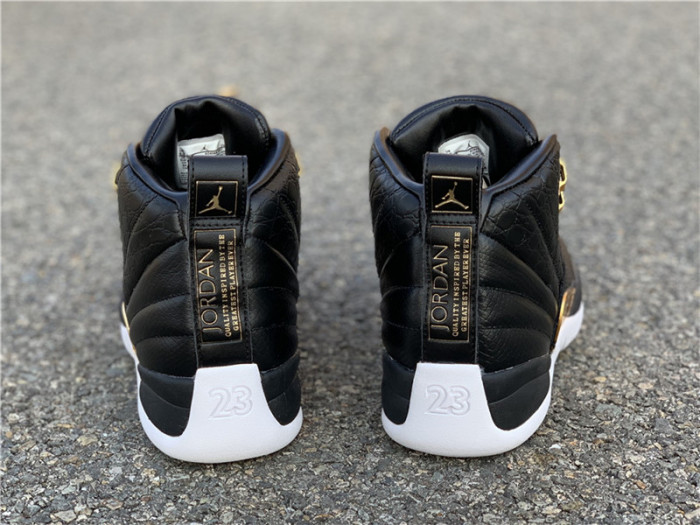 Air Jordan 12 Retro 'Reptile' Black/Metallic Gold-White AO6068-007 - CCSHOES