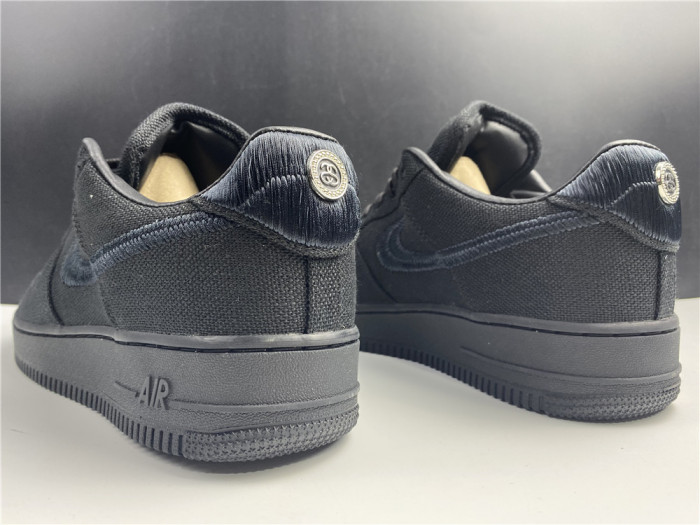 NIKE AIR FORCE 1 LOW STUSSY BLACK CZ9084-001 - CCSHOES
