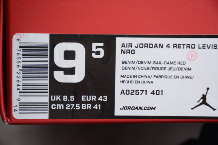 Levi's x Nike Air Jordan 4 Denim AO2571-401 - CCSHOES