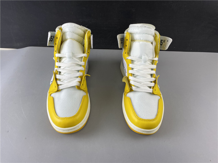 Air Jordan 1 x Off-White NRG White/Dark Powder Yellow-Cone AQ0818-149 - CCSHOES