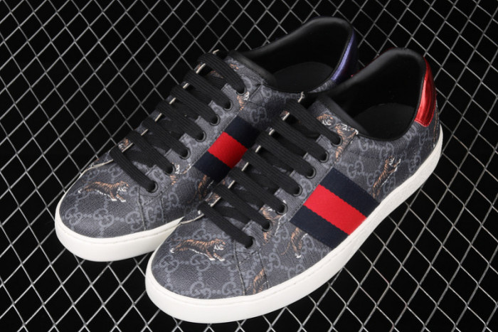 GUCC JBG LEATHER AND SUED BLACK AND TIGER ‎429445 G0K20 1102 - CCSHOES