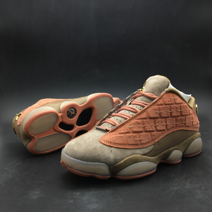 CLOT x Air Jordan 13 Low Sepia Stone/Canteen-Terra Blush AT3102-200 - CCSHOES