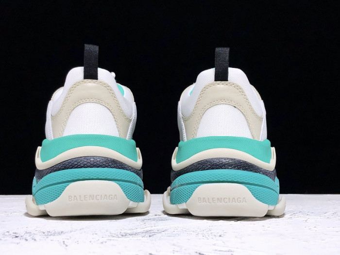 Balencaiga Triple S White Grey Turquoise (W) 524039 W09OH 3005 - CCSHOES
