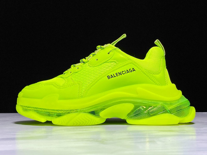 BLCG Triple S Clearsole Fluo Yellow 541624 W2FF1 7320 - CCSHOES