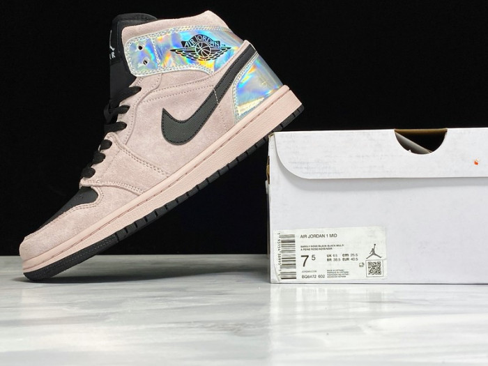 Air Jordan 1 Mid Dirty Powder Iridescent (W) BQ6472-602 - CCSHOES