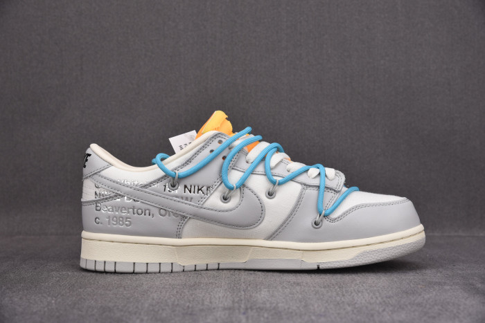 OFF-WHITE X NIKE SB DUNK LOW OW WHITE GREY BLUE DM1602-115 - CCSHOES