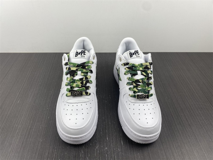 A BATHING APE SK8 STA LOW WHITE ABC CAMO GREEN - CCSHOES