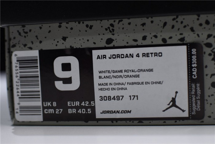Air Jordan 4 White/Bright Crimson-Royal Blue 308497-171 - CCSHOES
