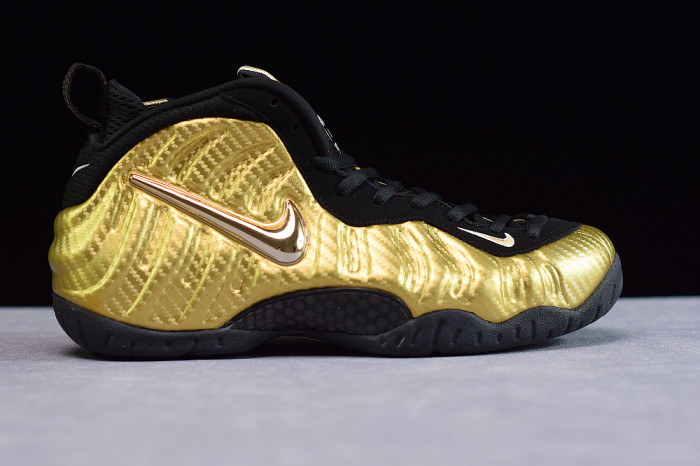 Nike Air Foamposite Pro “Metallic Gold” Black mens 624041-701 - CCSHOES