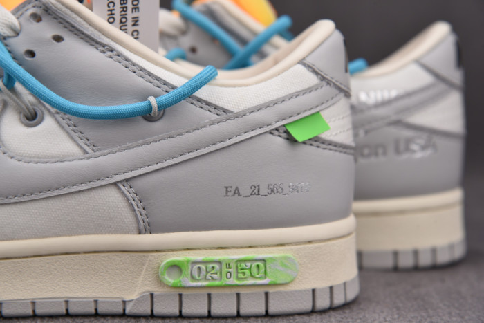 OFF-WHITE X NIKE SB DUNK LOW OW WHITE GREY BLUE DM1602-115 - CCSHOES