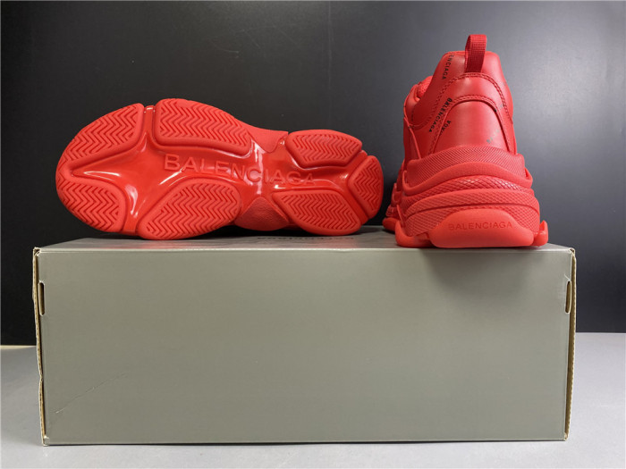 BLCG ALL OVER LOGO TRIPLE S SNEAKER RED 524039 W2FA1 7632 - CCSHOES