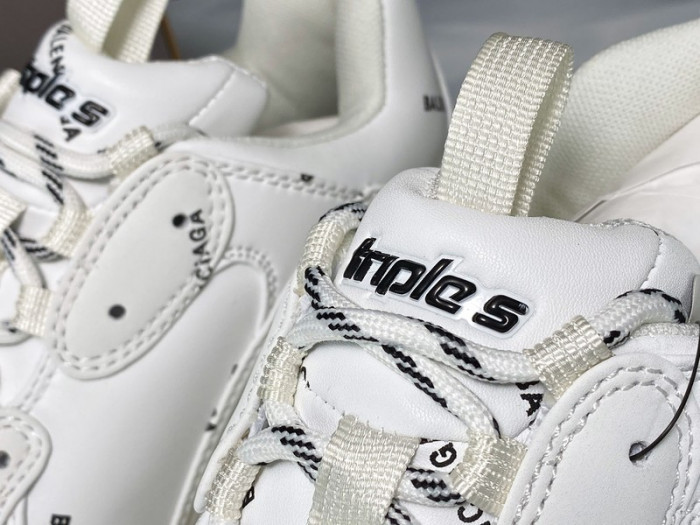 BLCG Triple S Allover Logo White 536737 W2FA1 9010 - CCSHOES