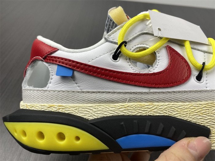 Off-White x Nike Blazer Low "White/University Red" DH7863-100 - CCSHOES