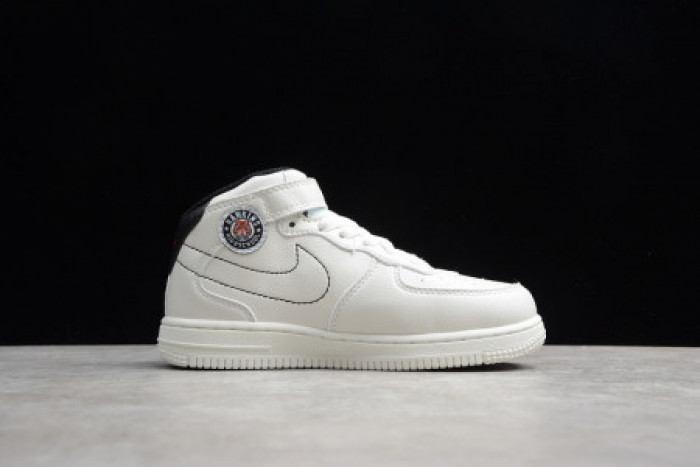 KIDS NIKE AIR FORCE 1 MID 07 WHITE BLACK RED 314197-101 - CCSHOES