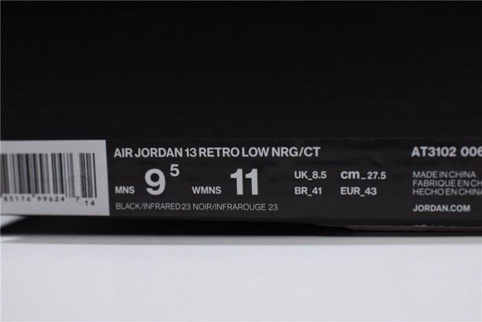 Clot x Air Jordan 13 Low “Black Infrared” AT3102-006 - CCSHOES