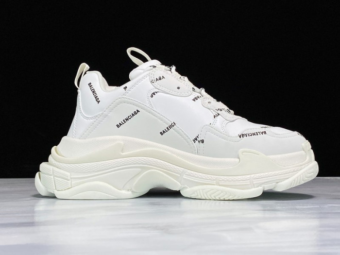 BLCG Triple S Allover Logo White 536737 W2FA1 9010 - CCSHOES