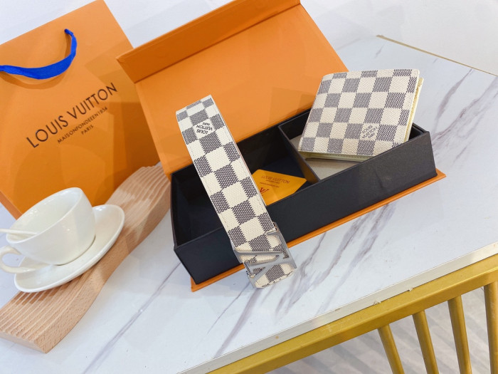LV Wallet & Belt Set (3.8 CM) - CCSHOES