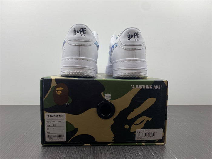 A BATHING APE SK8 STA LOW WHITE ABC CAMO BLUE - CCSHOES