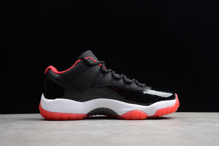 Air Jordan 11 Retro Low "Bred" Black/ Red mens 528895-012 - CCSHOES