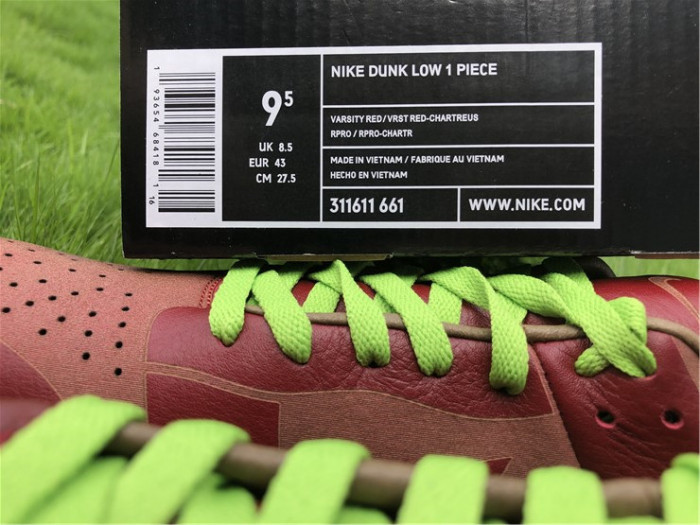 Nike Dunk Low 1-Piece Laser Varsity Red Chartreuse 311611-661 - CCSHOES