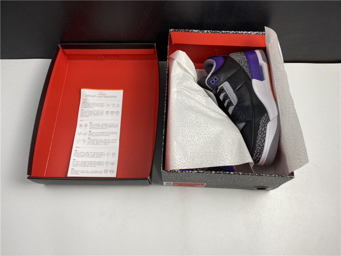 Air Jordan 3 Retro Black Court Purple CT8532 050 - CCSHOES