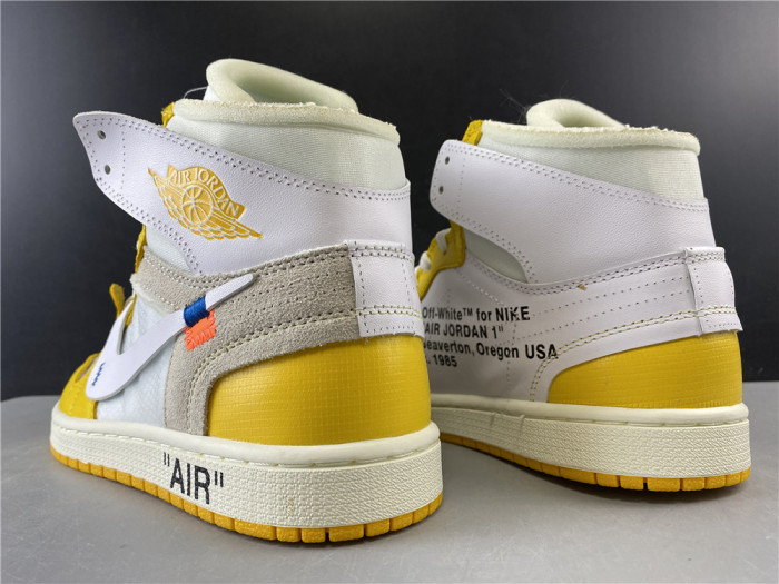 Air Jordan 1 x Off-White NRG White/Dark Powder Yellow-Cone AQ0818-149 - CCSHOES