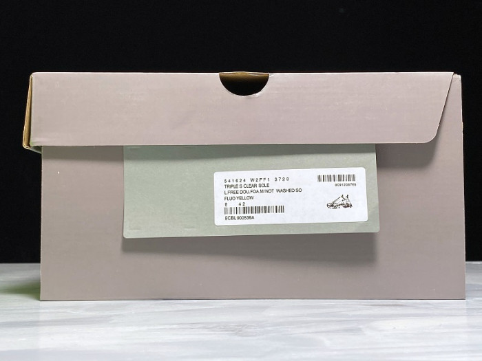 BLCG Triple S Clearsole Fluo Yellow 541624 W2FF1 7320 - CCSHOES